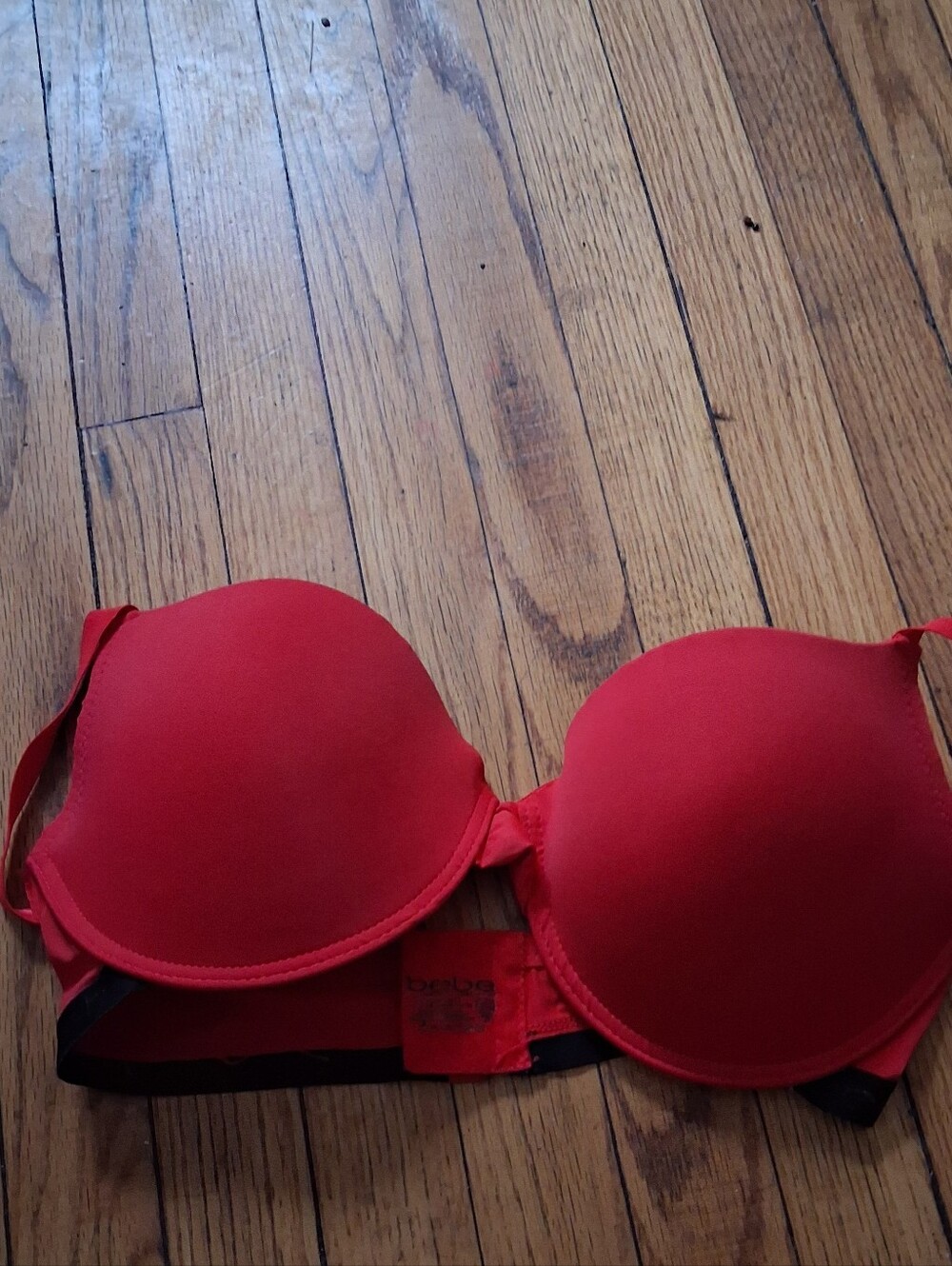 bebe - Women's Red/Black Push Up Bra. Size 38DD